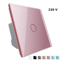 Włącznik dotykowy z różowym panelem szklanym (VL-C701-67) LIVOLO