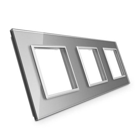 Elegancka potrójna srebrna ramka szklana (GPF-3-64) Livolo