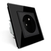 Gniazdo z bolcem 230V 16A z panelem szklanym, kolor czarny (VL-W01FR-62) Livolo