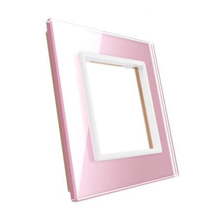 Ramka szklana pojedyncza różowa (GPF-1-67) - Livolo