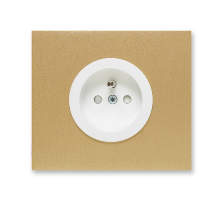 Gniazdo prądowe, vectis square Vectis Szczotkowane złoto | Biały