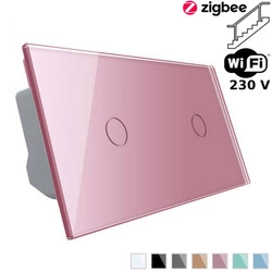 Włącznik dotykowy schodowy 1+1 EC Wi-Fi różowy (VL-C7011SEC-67) Livolo