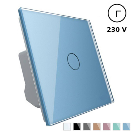 Pojedynczy włącznik dotykowy z timerem i niebieskim panelem szklanym (VL-C701T-69) LIVOLO