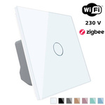 Wkład włącznika dotykowego Wi-Fi z białym panelem szklanym (VL-C701EC-61) LIVOLO