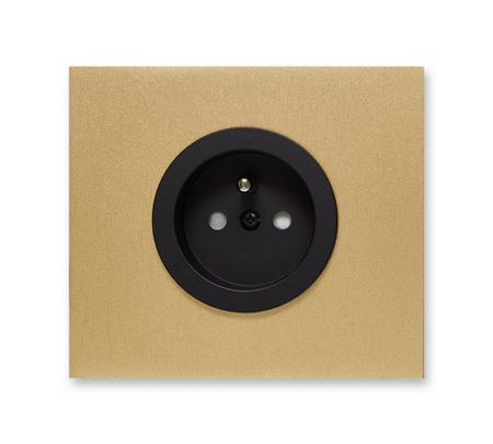 Gniazdo prądowe, vectis square Vectis Szczotkowane złoto | Czarny