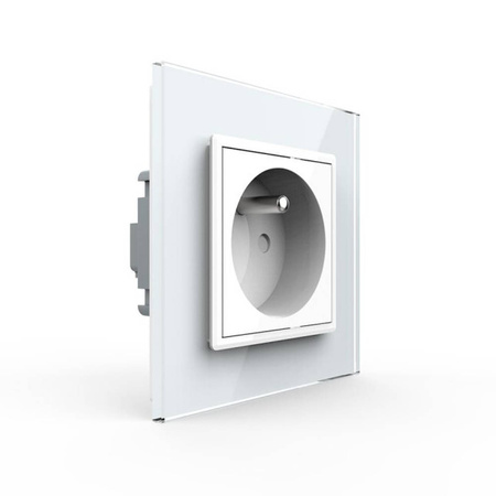 Gniazdo z bolcem 230V 16A z białym panelem szklanym (VL-W01FR-61) Livolo