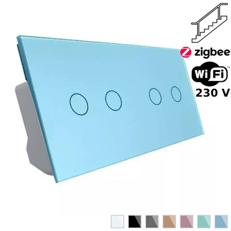 Włącznik dotykowy Wi-Fi 2 + 2 EC, kolor niebieski (VL-C7022SEC-69) Livolo