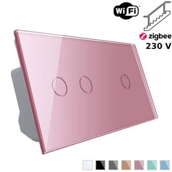 Włącznik dotykowy 2 + 1 EC Wi-Fi różowy (VL-C7012SEC-67) LIVOLO