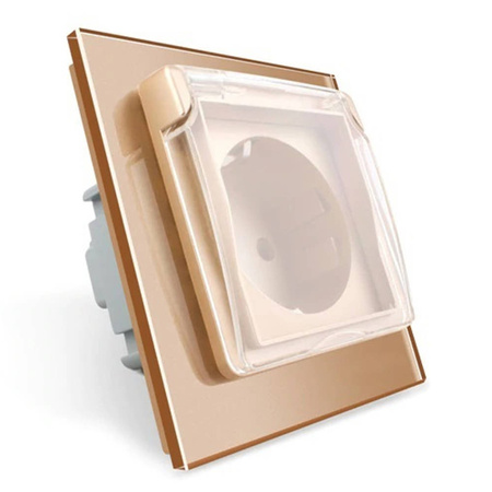 Gniazdo 230V 16A z panelem szklanym i nakładką bryzgoszczelną (VL-W01EUNW-63) LIVOLO