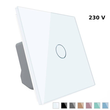 Włącznik dotykowy pojedynczy z białym panelem szklanym (VL-C701-61) Livolo