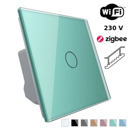 Wkład włącznika dotykowego Wi-Fi z zielonym panelem szklanym (VL-C701SEC-68) Livolo