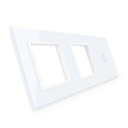 Potrójna szklana ramka biała z miejscem na włącznik dotykowy (701GG-61) Livolo