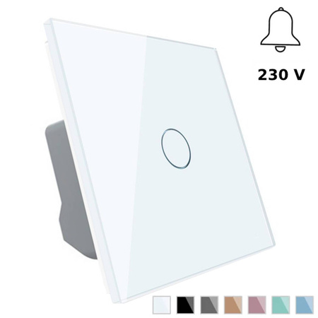 Włącznik dzwonkowy z białym szklanym panelem (VL-C701B-61) LIVOLO