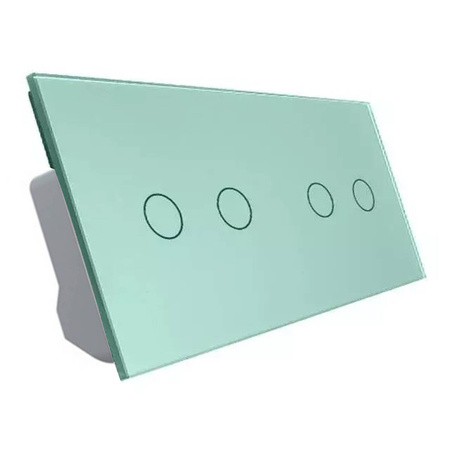 Podwójny włącznik dotykowy EC Wi-Fi z zielonym panelem szklanym 2 + 2 (VL-C7022EC-68) Livolo