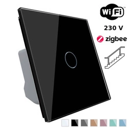 Wkład włącznika dotykowego EC Wi-Fi z czarnym panelem szklanym (VL-C701SEC-62) Livolo