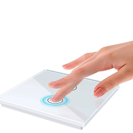 Włącznik dotykowy podwójny z zielonym szkłem (VL-C702-68) LIVOLO