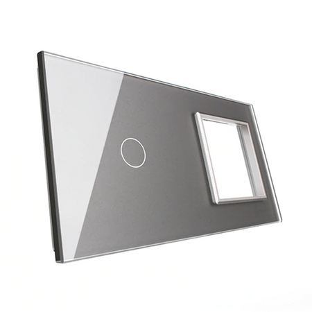 Elegancka podwójna srebrna ramka szklana z włącznikiem dotykowym (701G-64) Livolo