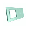 Zielona podwójna ramka szklana z miejscem na włącznik dotykowy (701G-68) LIVOLO