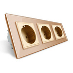 Gniazdo elektryczne złote 16A - 230V, 3 porty (VL-W03EU-63) Livolo