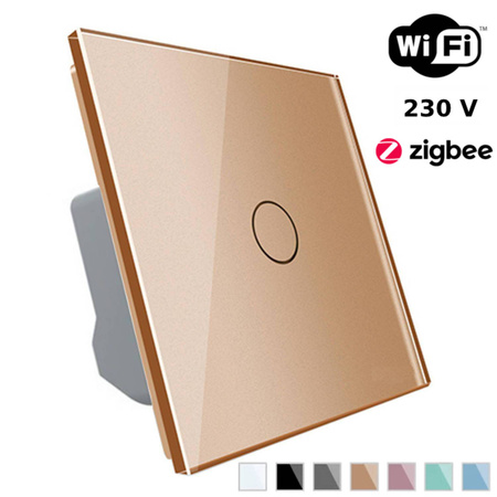 Wkład włącznika dotykowego Wi-Fi ze złotym panelem szklanym (VL-C701EC-63) LIVOLO