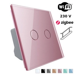 Włącznik dotykowy podwójny schodowy EC Wi-Fi różowy (VL-C702SEC-67) Livolo