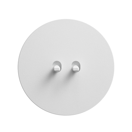 Włącznik Vectis round podwójny Świecznikowy (seryjny), podwójny schodowy, roletowy, podwójny dzwonkowy (monostabilny) Vectis