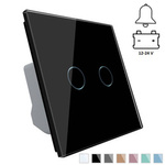 Włącznik dotykowy podwójny 12-24V DC z czarnym panelem szklanym (VL-C702CH-62) LIVOLO