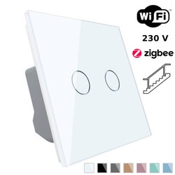 Włącznik dotykowy podwójny EC Wi-Fi krzyżowo-schodowy biały (VL-C702SEC-61) Livolo