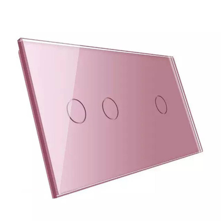 Podwójny szklany panel w eleganckim odcieniu różowym (7012-67) LIVOLO