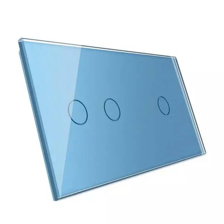 Podwójny panel szklany w niebieskim odcieniu (7012-69) Livolo