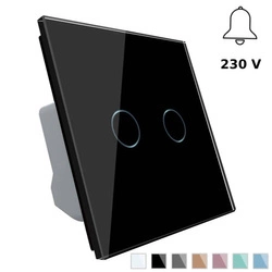 Włącznik dotykowy podwójny z czarnym panelem szklanym (VL-C702IH-62) Livolo