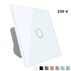 Włącznik dotykowy pojedynczy z białym panelem szklanym (VL-C701-61) Livolo