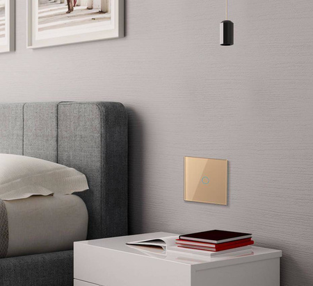 Włącznik dzwonkowy z panelem szklanym w kolorze srebrnym (VL-C701B-64) Livolo