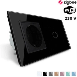 Inteligentny włącznik dotykowy z gniazdem elektrycznym, czarny (VL-C701ECG-62) LIVOLO