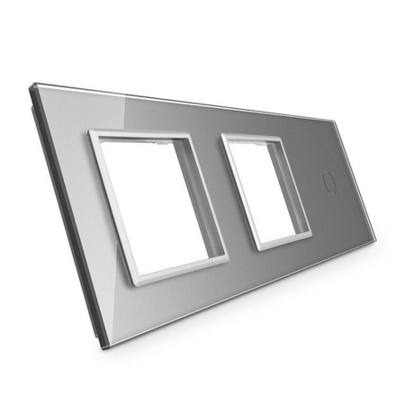 Potrójna ramka szklana srebrna z miejscem na włącznik dotykowy (701GG-64) LIVOLO