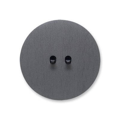 Włącznik Vectis round podwójny Świecznikowy (seryjny), podwójny schodowy, roletowy, podwójny dzwonkowy (monostabilny) Vectis