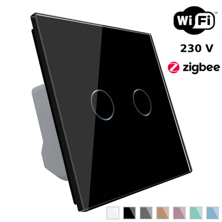 Włącznik dotykowy podwójny Wi-Fi czarny (VL-C702EC-62) Livolo