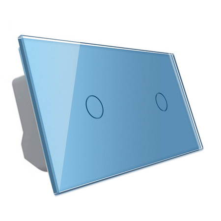 Włącznik dotykowy Wi-Fi z podwójnym panelem szklanym, niebieski (VL-C7011EC-69) LIVOLO