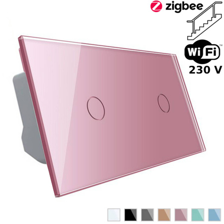 Włącznik dotykowy schodowy 1+1 EC Wi-Fi różowy (VL-C7011SEC-67) Livolo