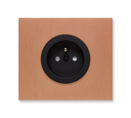 Gniazdo prądowe, vectis square Vectis Szczotkowana miedź | Czarny