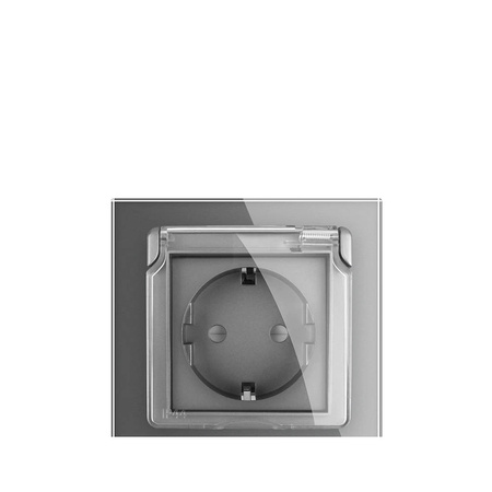 Gniazdo 230V 16A z białym panelem szklanym i nakładką zabezpieczającą (VL-W01EUNW-61) LIVOLO