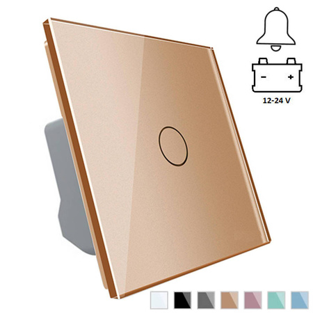 Moduł włącznika dotykowego 12-24V DC z eleganckim złotym panelem szklanym (VL-C701CH-63) Livolo