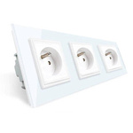 Gniazdo elektryczne 3x16A białe z bolcem - wysokiej jakości produkt (VL-W03FR-61) LIVOLO