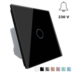 Włącznik dotykowy pojedynczy czarny panel szklany IMPULSOWY (VL-C701IH-62) Livolo