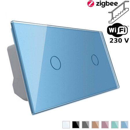 Włącznik dotykowy schodowy 1 + 1 EC Wi-Fi niebieski (VL-C7011SEC-69) Livolo