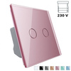 Włącznik dotykowy roletowy z różowym panelem szklanym (VL-C702W-67) Livolo