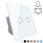 Włącznik dotykowy podwójny 12-24V DC z panelem szklanym białym (VL-C702CH-61) LIVOLO