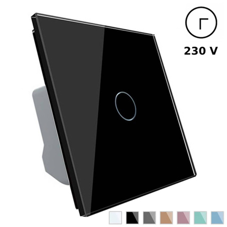 Pojedynczy włącznik dotykowy z funkcją timera, czarny panel szklany (VL-C701T-62) LIVOLO