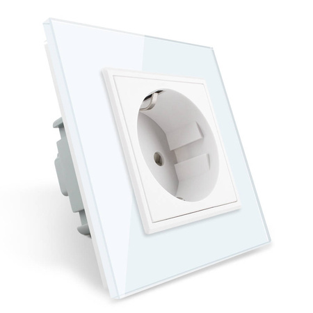 Gniazdo elektryczne 16 A z białym panelem szklanym (VL-W01EU-61) Livolo