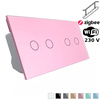 Włącznik dotykowy schodowy 2 + 2 EC Wi-Fi w kolorze różowym (VL-C7022SEC-67) Livolo